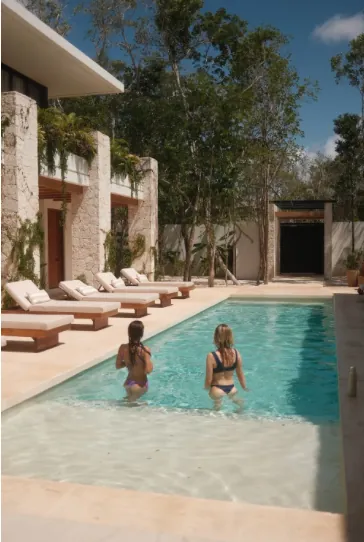 Pool at a boutique hotel in Tulum
